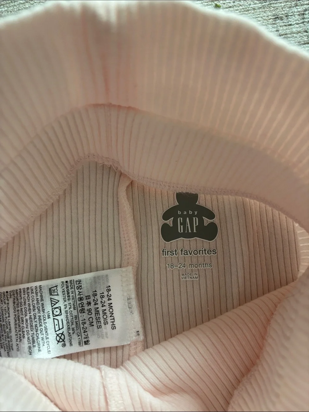 Baby GAP Light Pink Ribbed Kids Leggings Lot of 2 size: 18-24 months
